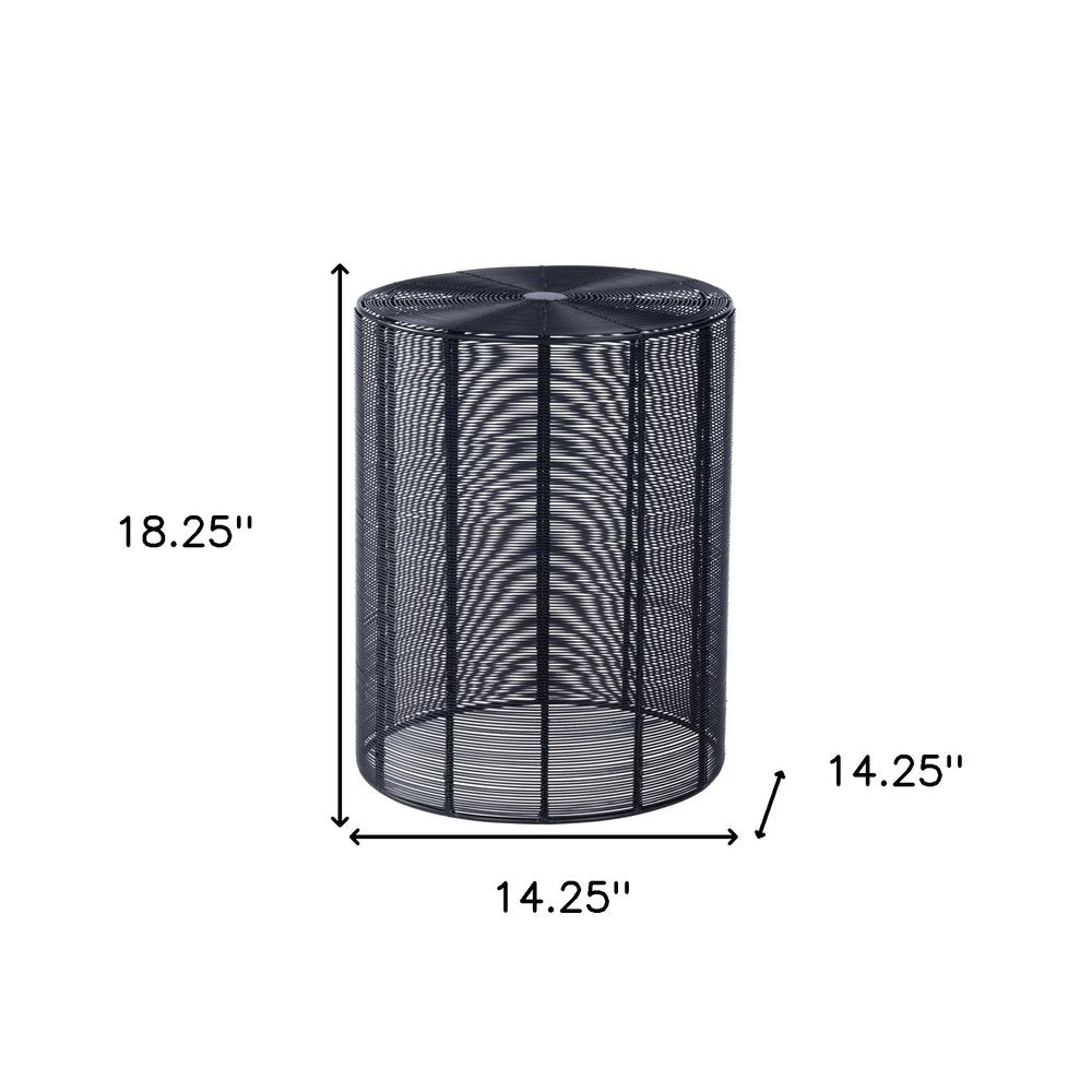 18" Black Round Wire End End Table