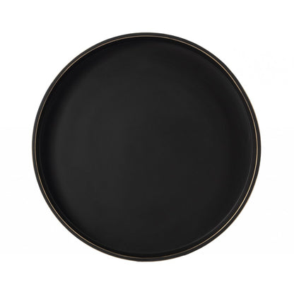 24" Black Distressed Aluminum Round End Table