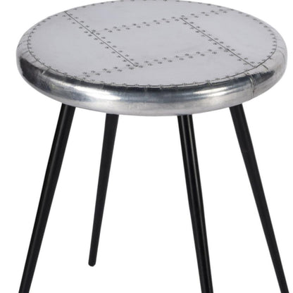 23" Silver Round End Table