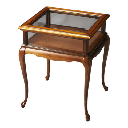 25" Brown And Clear Glass End Table