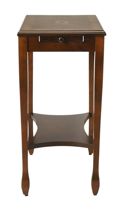25" Wood Brown End Table With Shelf