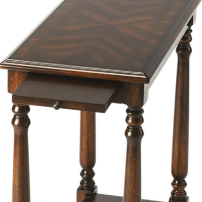 24" Wood Brown End Table With Shelf
