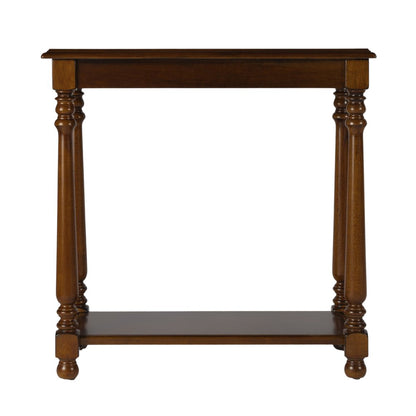 24" Brown End Table With Shelf