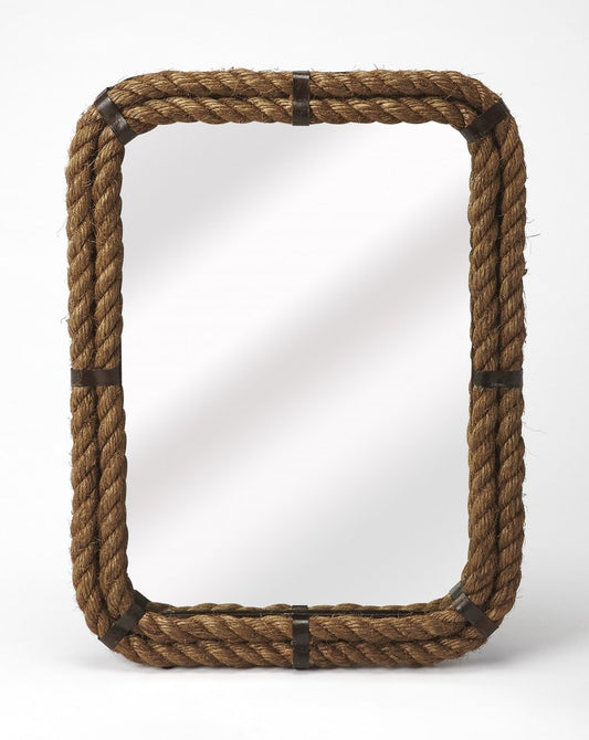 25" Brown Framed Accent Mirror