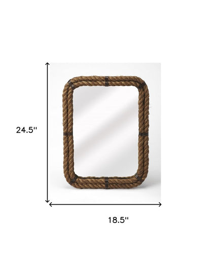 25" Brown Framed Accent Mirror