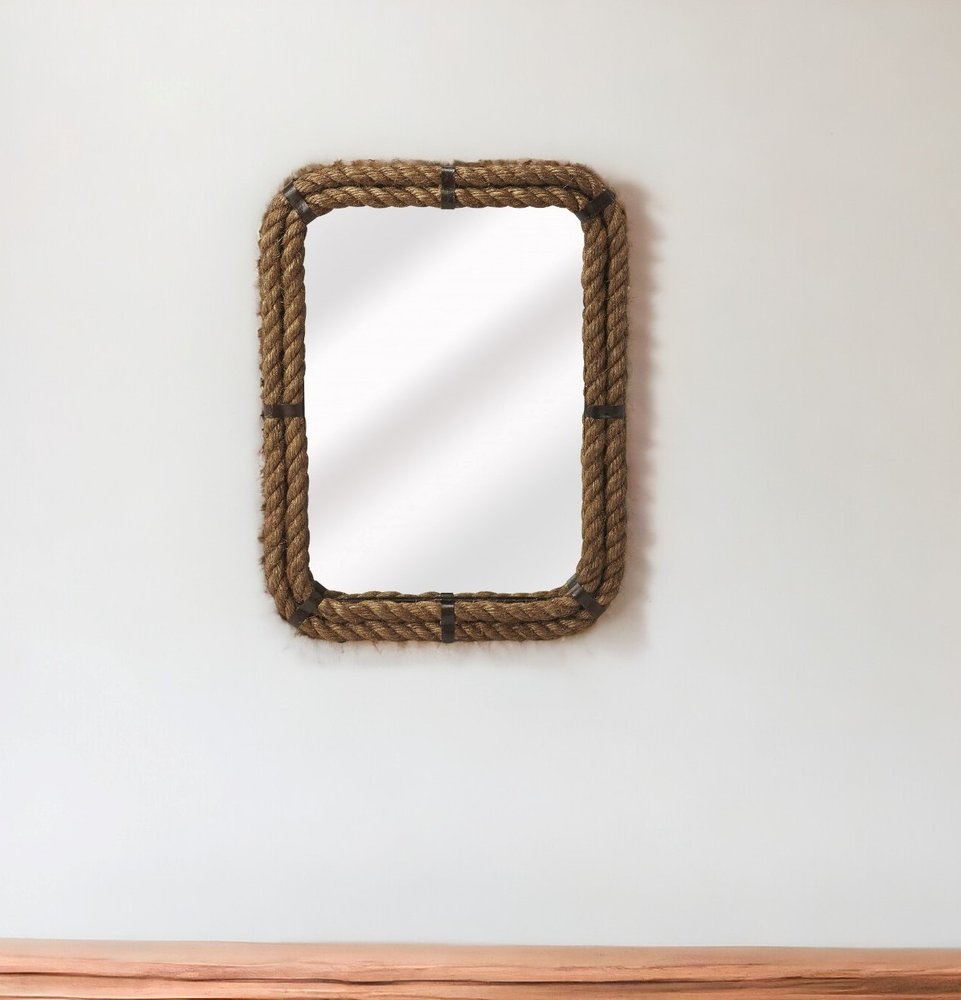 25" Brown Framed Accent Mirror