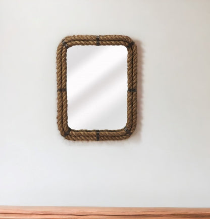 25" Brown Framed Accent Mirror