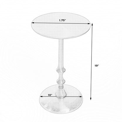 19" Gold Aluminum Round Pedestal End Table