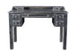 46" Black Solid Wood Writing Desk With Seven Drawers