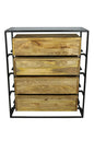 41" Natural Solid Wood Four Drawer Dresser
