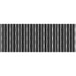 2' X 5' Black And White Modern Stripe Printed Vinyl Area Rug with UV Protection