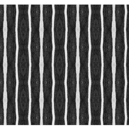 2' X 5' Black And White Modern Stripe Printed Vinyl Area Rug with UV Protection