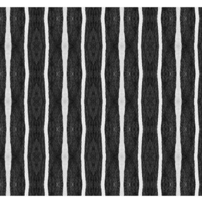 2' X 5' Black And White Modern Stripe Printed Vinyl Area Rug with UV Protection