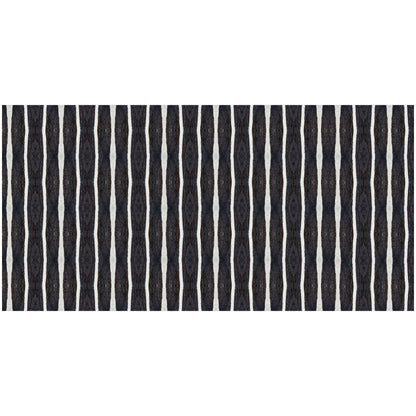 2' X 4' Black And White Modern Stripe Printed Vinyl Area Rug with UV Protection