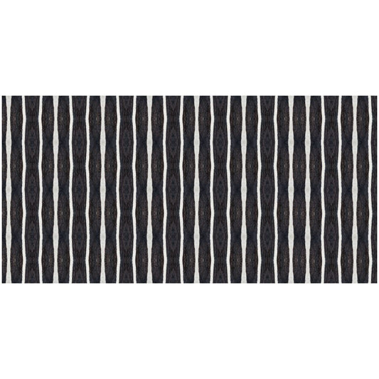 2' X 4' Black And White Modern Stripe Printed Vinyl Area Rug with UV Protection