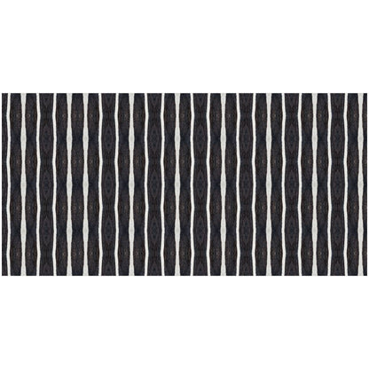 2' X 4' Black And White Modern Stripe Printed Vinyl Area Rug with UV Protection