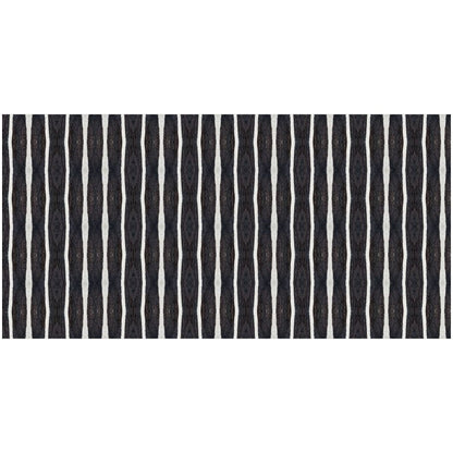 2' X 4' Black And White Modern Stripe Printed Vinyl Area Rug with UV Protection
