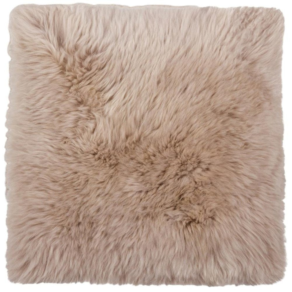Set Of Two 17" X 17" Taupe Wool Solid Color Chair Pads