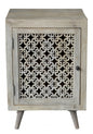 30" Gray Solid Wood Nightstand