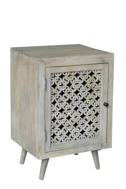 30" Gray Solid Wood Nightstand