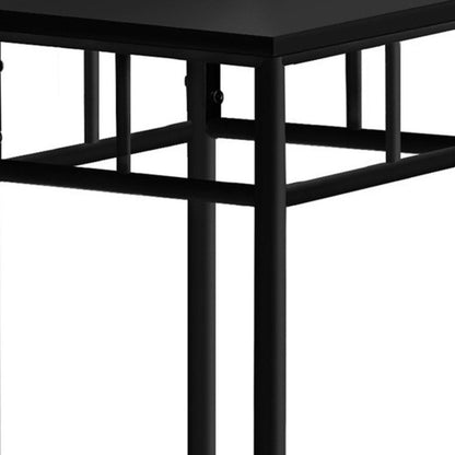 28" Black Square End Table With Shelf