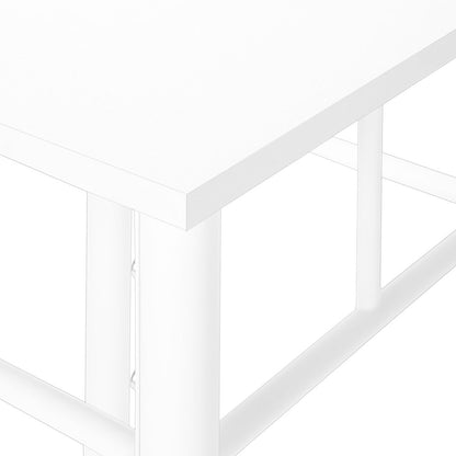 28" White Square End Table With Shelf