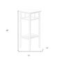 28" White Square End Table With Shelf