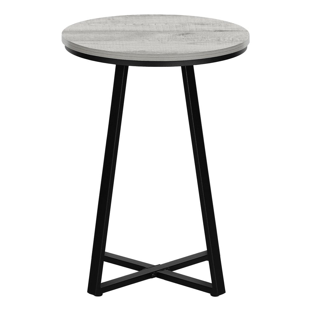 22" Black And Gray Round End Table