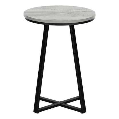 22" Black And Gray Round End Table