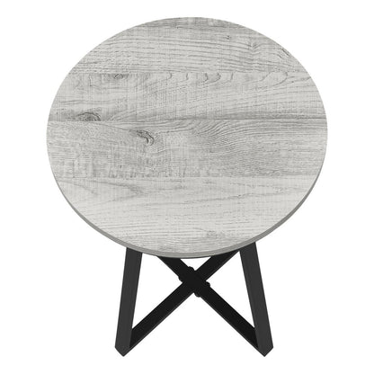 22" Black And Gray Round End Table
