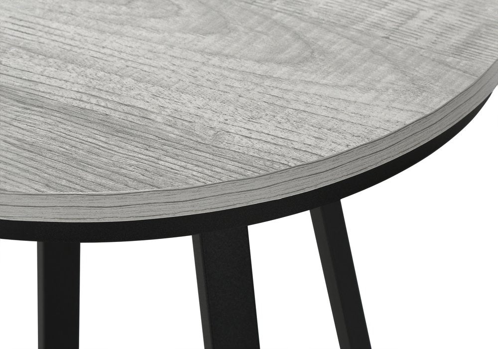 22" Black And Gray Round End Table