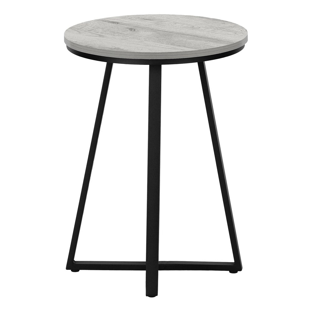 22" Black And Gray Round End Table