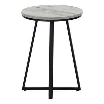 22" Black And Gray Round End Table