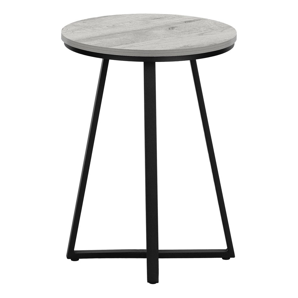 22" Black And Gray Round End Table