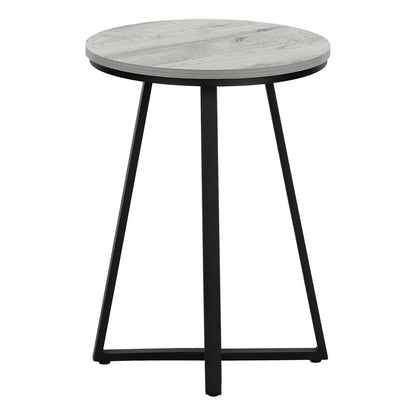 22" Black And Gray Round End Table