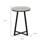22" Black And Gray Round End Table