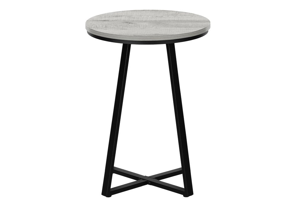 22" Black And Gray Round End Table