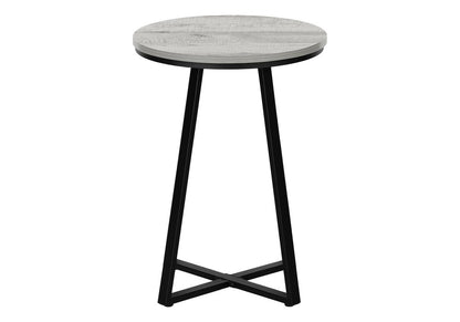22" Black And Gray Round End Table