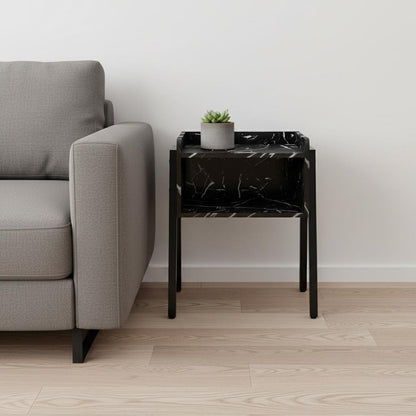 23" Black End Table With Shelf