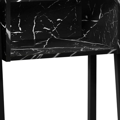 23" Black End Table With Shelf