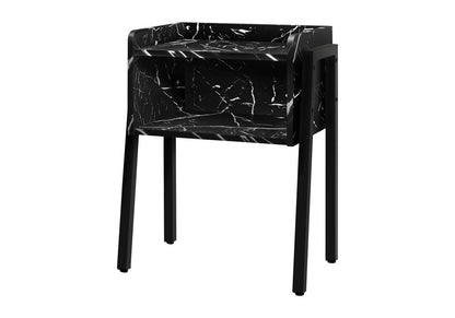 23" Black End Table With Shelf