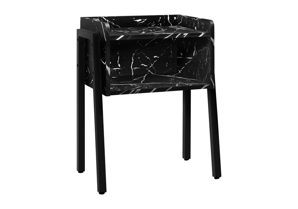23" Black End Table With Shelf