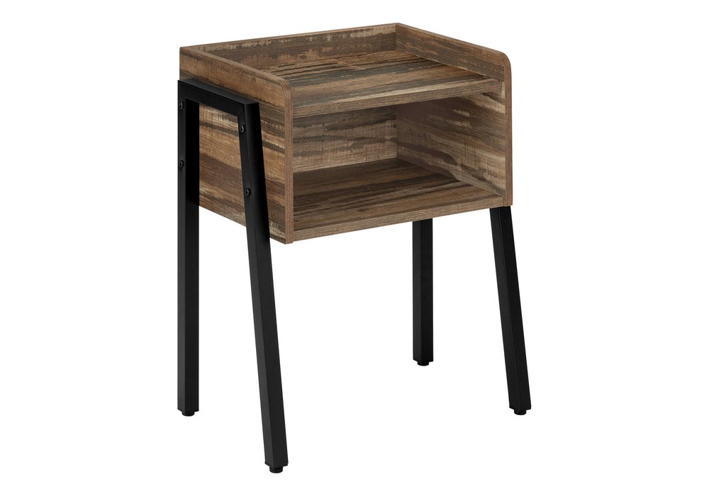 23" Black And Brown End Table With Shelf