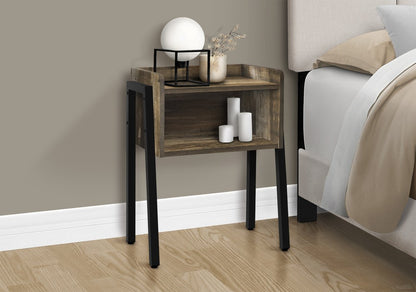 23" Black And Brown End Table With Shelf