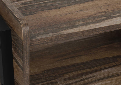 23" Black And Brown End Table With Shelf