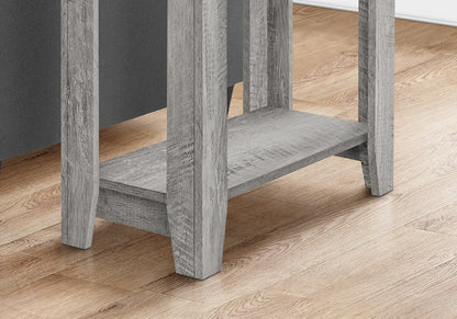 22" Light Gray Wood End Table With Shelf
