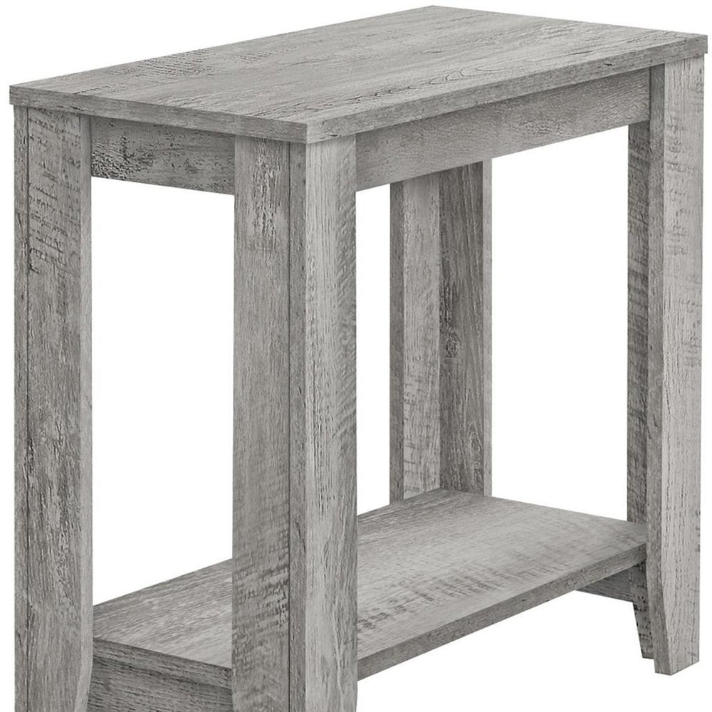 22" Light Gray Wood End Table With Shelf