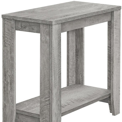 22" Light Gray Wood End Table With Shelf