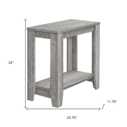 22" Light Gray Wood End Table With Shelf