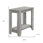 22" Light Gray Wood End Table With Shelf